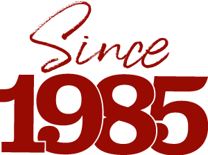 text logo that says since 1985