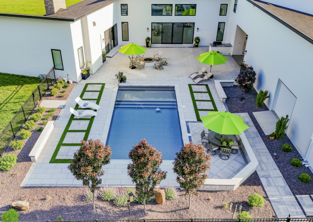 Custom home landscape
